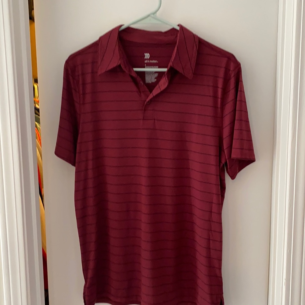 Burgundy striped polo